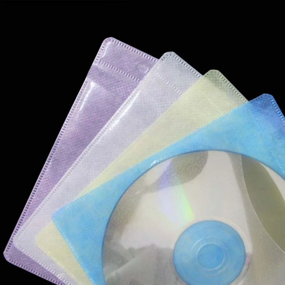 Best Seller 100Pcs CD DVD Sleeves Plastic Thick Non-Woven Double