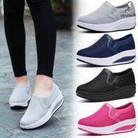 COD DSFEDTGETEER Ready Stock?Xiaoyulu 4 Colors Women Casual Cut-outs Wedges Shoes Sneaker Heel Running Sport Shoes