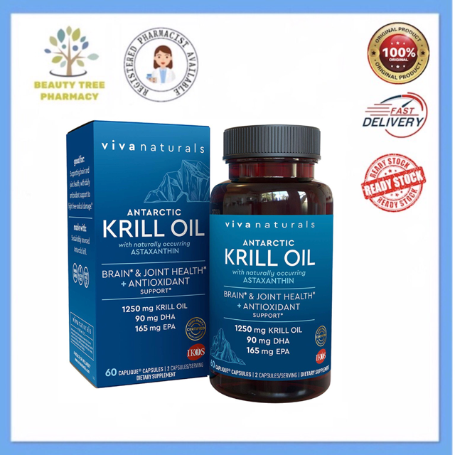 Viva Naturals Antarctic Krill Oil - Brain & Joint Health 60 Capsules 