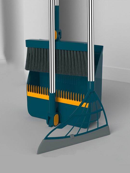 Standing Foldable Dustpan Set Combination With Extendable Broomstick