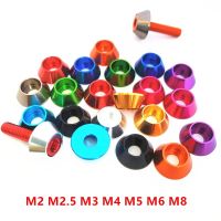 5-10pcs Aluminum washer M2 M2.5 M3 M4 M5 M6 M8 Colourful Anodized aluminum cap washer for hex socket head screw bolts Nails Screws  Fasteners