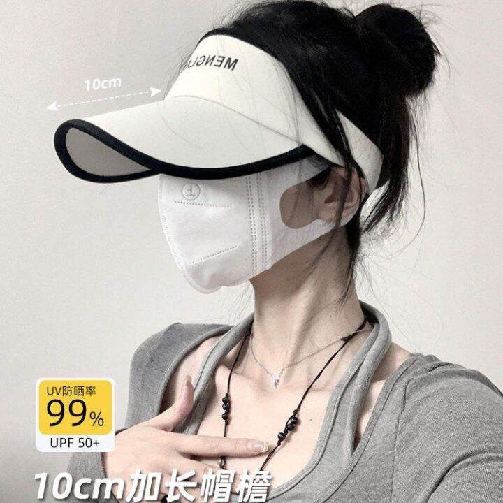 sunscreen-hat-womens-new-summer-cover-face-display-face-small-anti-ultraviolet-sun-hat-running-sports-duck-tongue-empty-top-hat