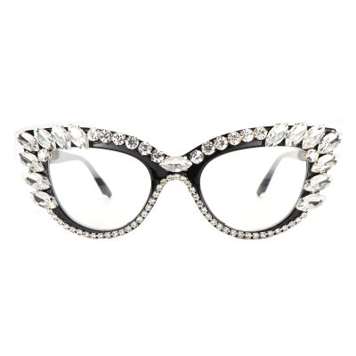 แว่นตาอ่านหนังสือคริสตัลสีชมพู,แว่นสายตายาวแว่นตาอ่านหนังสือไฟสีฟ้าจากร้าน Cat Eye
