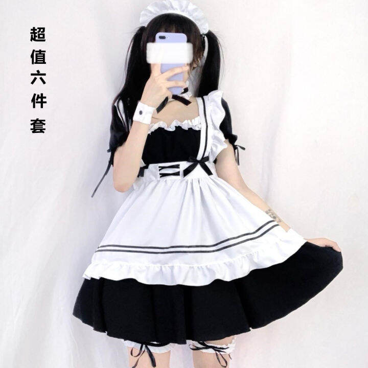 2023-แม่บ้านสาวโทนสีอ่อนใหม่-lolita-ชุดเดรสสีดำ-สาวโทนสีอ่อน-cosplay-ชุดแม่บ้าน