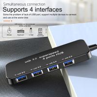 4 in 1 Universal USB 3.0 Speed Indicator Light 4 Port USB Hub Splitter For Multi-device Computer Laptop Desktop PC USB-C Adapter Adapters Adapters