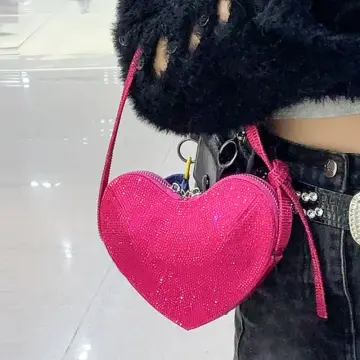 Red Heart Shape Shiny Purse