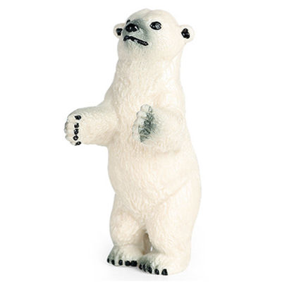มินิรูปปั้นหมีขั้วโลกโมเดลหุ่นสัตว์พลาสติก Playset ขนาดเล็กสำหรับเด็กป้ายเทศกาลความโปรดปราน