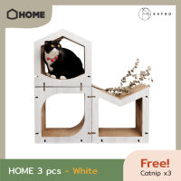 KAFBO Cat Scratching Furniture HOME 3 pcs Set – White ที่ลับเล็บแมว ที่ฝนเล็บแมว ที่ข่วนเล็บแมว ที่นอนแมว บ้านแมว ของเล่นแมว คอนโดแมว กล่องแมว เฟอร์นิเจอร์