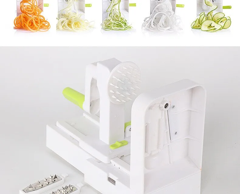 Heavy Duty Spiralizer Vegetable Slicer Vegetable Spiral Slicer Cutter Zucchini Pasta Noodle Spaghetti Maker KC0335