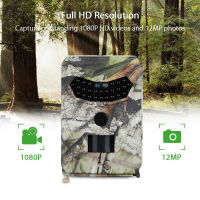 Outdoor Trail กล้อง12MP 1080P HD กันน้ำสัตว์ป่าล่าสัตว์ Scouting เกมอินฟราเรด Night Vision การเฝ้าระวังกล้อง