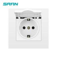 SRAN EU standard Electrical outlets with waterproof cover16A retardant PC panel wall socket for European plug A1CZ012