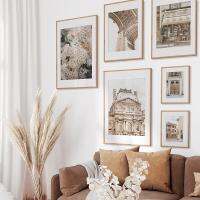 Paris Cityscape Canvas Art ชุด6ชิ้น,Travel Gallery Wall Decor, Beige View Square Room Wall Art,ฝรั่งเศส Old City Home Decor,เหมาะสำหรับห้องนั่งเล่น,ห้องนอน,สำนักงาน