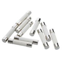 50 Pcs AC 250 V 15 A 6 x 30 mm, High Speed Kick Cylindrical Fuse Tube Ceramic · White + Silver