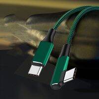 DFDGUIP 100วัตต์ค่ะ สายเคเบิล PD USB ข้อศอกคู่ PD PD ประเภท C สายดาต้า ไม่ทำให้แบตเตอรี่เสียหาย ชาร์จโทรศัพท์มือถือได้