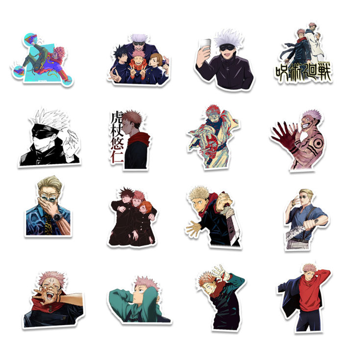 muya-50pcs-japanese-anime-jujutsu-kaisen-stickers-waterproof-cartoon-stickers-graffiti-stickers