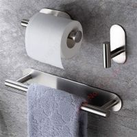 Adhesive Toilet Paper Holder Wall Mount For Bathroom Kitchen Silver Gold Black Towel Storage Stand Stainless Steel Tissue Rack Toilet Roll Holders