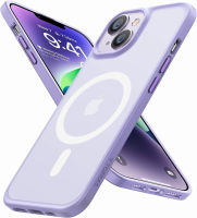 TORRAS Special for iPhone 14 Case [Compatible with MagSafe][Certified Military Protection] Translucent Matte Hard Back &amp; Soft Slim Edge Case for iPhone 14 Phone Cases, Purple