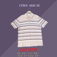 เสื้อ COEN ไซส์ XL สีเทา รอบอก 44" เสื้อโปโลชาย เสื้อมือสองแบรนด์แท้ คุณภาพดี เกรดคุณภาพ!!