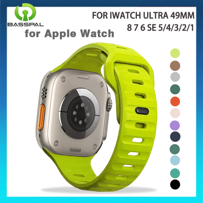 ฐานสายซิลิโคนสำหรับสายคาด Apple Watch 8 7 6 SE 5 4 40มม. 44มม. 41มม. 45มม. สร้อยข้อมือยางเปลี่ยนที่สำหรับ I Watch Series 3 2 38มม. 42มม. นาฬิกาใช้ร่วมกับ Apple Ultra 49มม.