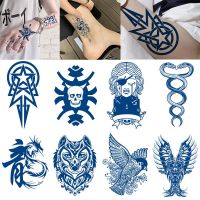 Semi-permanent Waterproof Temporary Tattoo Skull Snake Flower Body Art Tattoo Sticker Full Fake Tatoo Women Men Stickers