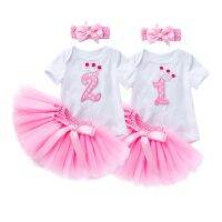 ☈❈● 1 2 Year Girl Baby Birthday Dress Fancy Birthday Dress for Toddlers Tutu Dress 3 Piece Infant Clothing Newborn Outfit