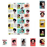 Manga Quino Mafalda ปรับแต่ง Vintage Kawaii การ์ตูนป้ายโลหะตกแต่งบ้านโปสเตอร์สำหรับบาร์ Cafe Courtyard ชายถ้ำบาร์ 20 * 30 ซม