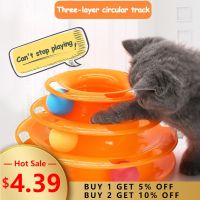 【A Smart and Cute】 Interactive Tower Cat Toy Turntable Roller Balls Toys For Cats Kitten Teaser Puzzle Track Pets Training Supplies Accessories