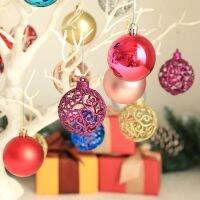 20236cm 8cm Christmas Spheres Decoration 2022 Hollow Christmas Balls จี้พลาสติกคริสต์มาสต้นไม้เครื่องประดับสําหรับงานเลี้ยงที่บ้านของขวัญปีใหม่