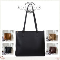 KATHLIER Korean Fashion Large Capacity Tote Bag Handbag Ladies Simple Fashion PU Shoulder Bag with Zipper กระเป๋าช้อปปิ้งความจุสูง