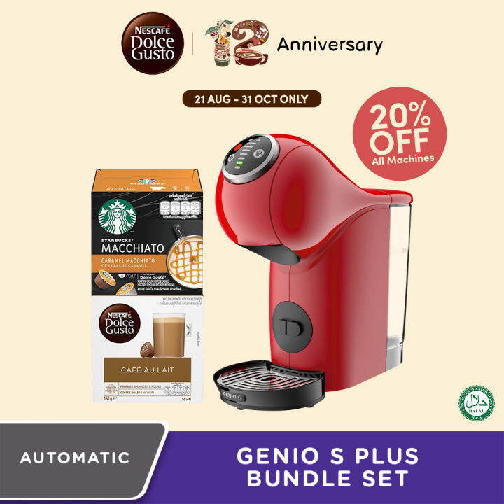 [Exclusive Set] NESCAFÉ® Dolce Gusto® RED Genio S Plus Coffee Machine + [Pack of 2] NESCAFÉ
