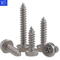 M5 Phillips Hex Mesin Cuci Kepala Pengeboran Diri Sekrup A2 304 Stainless Steel Kacang Baru