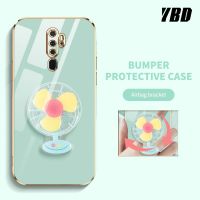 YBD เคสโทรศัพท์อย่างเรียบง่ายสำหรับ OPPO A9 2020 A5 2020 F11 Pro Reno 2F Reno 2Z สเตอริโอแบบหมุนได้ขายึดพัดหลากสีเคสกันกระแทกกล้องคลุมทั้งหมด