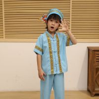 ∈﹍₪  Thailand the dai national minority childrens clothing in yunnan minority clothing water-sprinkling festival dai boys suit to send hat