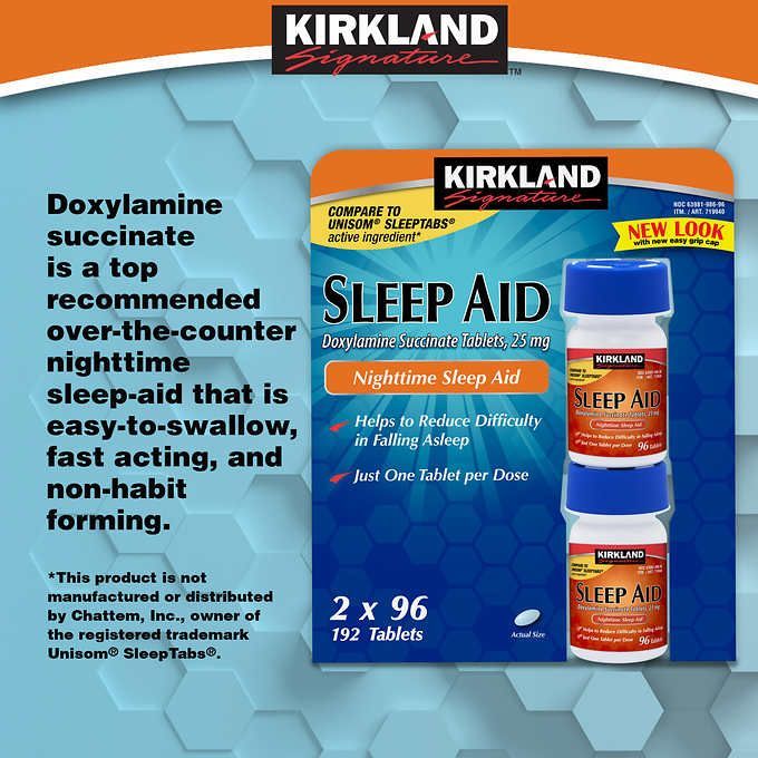 Kirkland Signature Sleep Aid, 192 Tablets . Compare to Unisom