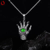 Sold Jewelry Wholesale Retro Personalized Eyeballs Devils Hand Titanium Steel Necklace Versatile Hiphop Sweater Chain