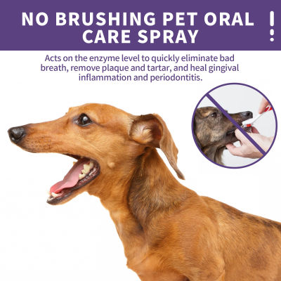 สเปรย์ดับกลิ่นปากสำหรับสัตว์เลี้ยงอุปกรณ์ดูแลฟันสำหรับดูแลแมวทุกวันป้องกันโรคในช่องปากสำหรับสุนัขแมว