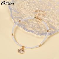 GEITERI 2023 Simple Pearl Shell Beads Anklets For Women Girls Gold Color Summer Beach Anklet Fashion Foot Chain Jewelry Gifts