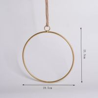 Succulent Plants Geometric Metal Wire Wreath Hoop Frame Artificial Flower Garland Wall Hanging Decoration Wedding Party Backdrop