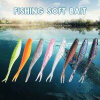 【hot】✜✼♀ 20Pcs Colorful Soft Silicone Fishing With Forked Tail Worm Bait Lacquer 7cm 1.5g Color