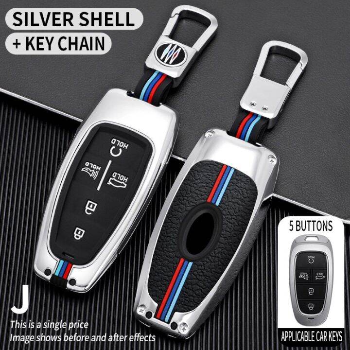 zinc-alloy-car-key-case-cover-for-hyundai-solaris-sonata-hybrid-nexo-nx4-grand-santa-fe-tucson-2020-2021-keychain-accessories