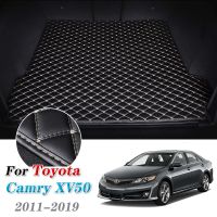 Alas Bagasi Mobil หนังสำหรับ Toyota Camry 2011-2019ท้ายรถแผ่นรองกระโปรงหลังรถ XV50ไลเนอร์กระบะแผ่นรองพื้นด้านหลัง Camry