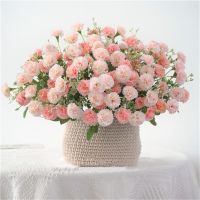 เครื่องประดับตั้งโต๊ะแต่งงาน20หัวของตกแต่งบ้าน CONSCIENCESTORE62RE6 Carnation ดอกไม้ดอกเดซี่ประดิษฐ์ดอกไม้เทียม