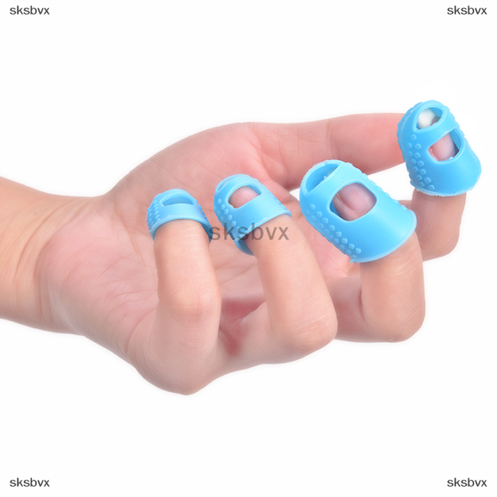 sksbvx-4pcs-กีตาร์ปลายนิ้วป้องกันนิ้วมือสำหรับกีตาร์-ukulele-อุปกรณ์เสริม