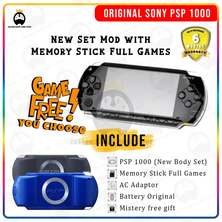 SONY ORIGINAL PSP 1000 PlayStation Portable FREE GAME (FREE TO CHOOSE/BOLEH  PILIH) + SOFTBAG | Lazada