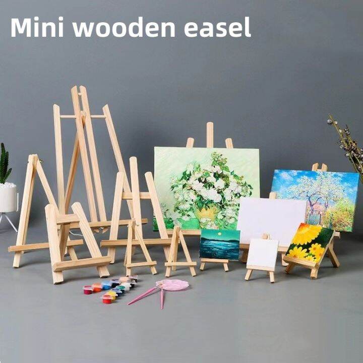 Mini Wooden Frames Paintings, Small Wooden Easel Table