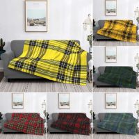 New Style Colourful Tartan Flannel Throw Blanket Plaid Ultra-Soft Fleece Blanket Lightweight Home Decor King Queen Size for Men Women Kids