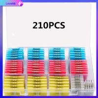 LOVOKK 210PCS กันน้ำกันน้ำได้ ขั้วต่อปลายท่อหด ฉนวนกันความร้อน 26-10 AWG ขั้วต่อไฟฟ้าแบบจีบ พร้อมกล่องเก็บของ เกรดทางทะเล ชุดขั้วต่อสายไฟ ยานยนต์สำหรับรถยนต์