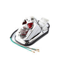Chrome 12V Motorcycle Bike Skull Tombstone Brake Tail Light Signal For Harley Softail Springer
