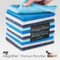 Magicfiber Pack 12ชิ้น ผ้าไมโครไฟเบอร์พรีเมี่ยม ทำความสะอาดหน้าจอโทรศัพท์ ทีวี หรืออุปกรณ์ต่างๆ ผ้าทำความสะอาดหน้าจอ