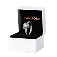 ▦✌♈ Pandora Ring With Box Promise Ring Bridal Wedding 925 Silver Crystal Love Heart Ring Engagement Ring Cubic Zirconia Diamond Ring Ring Wholesale